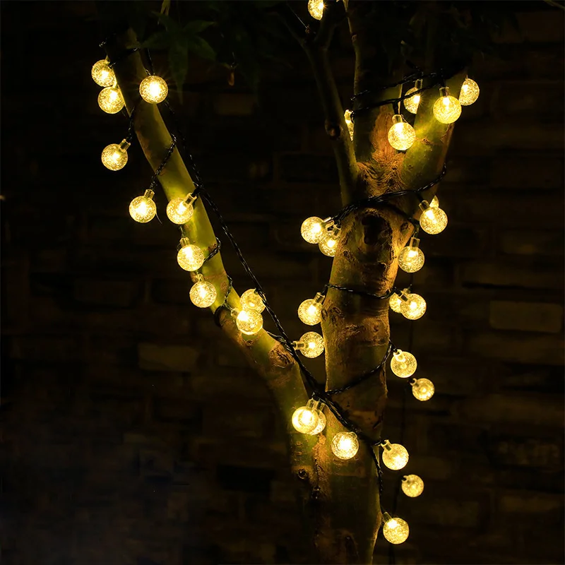 Home Decor Solar String Lights Outdoor Crystal Fairy Light Chritmas Garland Waterproof Patio Light for Garden Party Decor