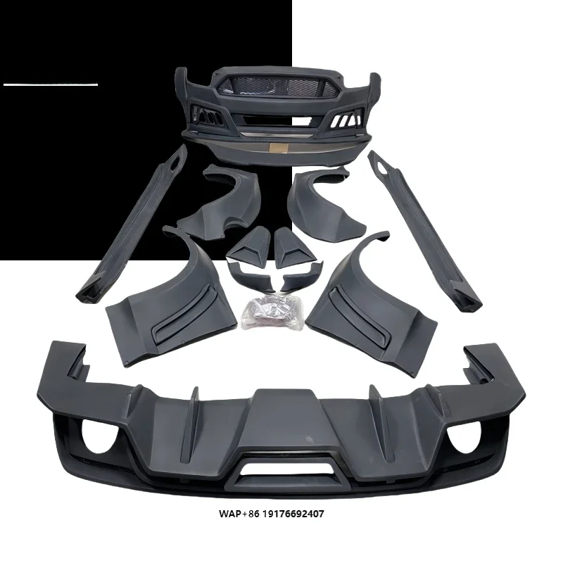 Wide Body Kit for 15-17 forFord Mustang Upgraded Robot Second-generation Front Bumper, Mudguard, and Side Skirt Diffuser