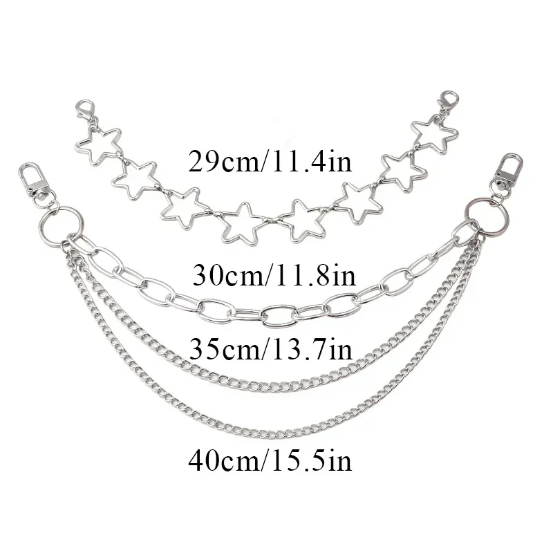 Multi-layer Metal Bag Chain Decor for Handbag Decorative Chain Exquisite Halloween DIY Purse Chain Replacement Bag Accessories