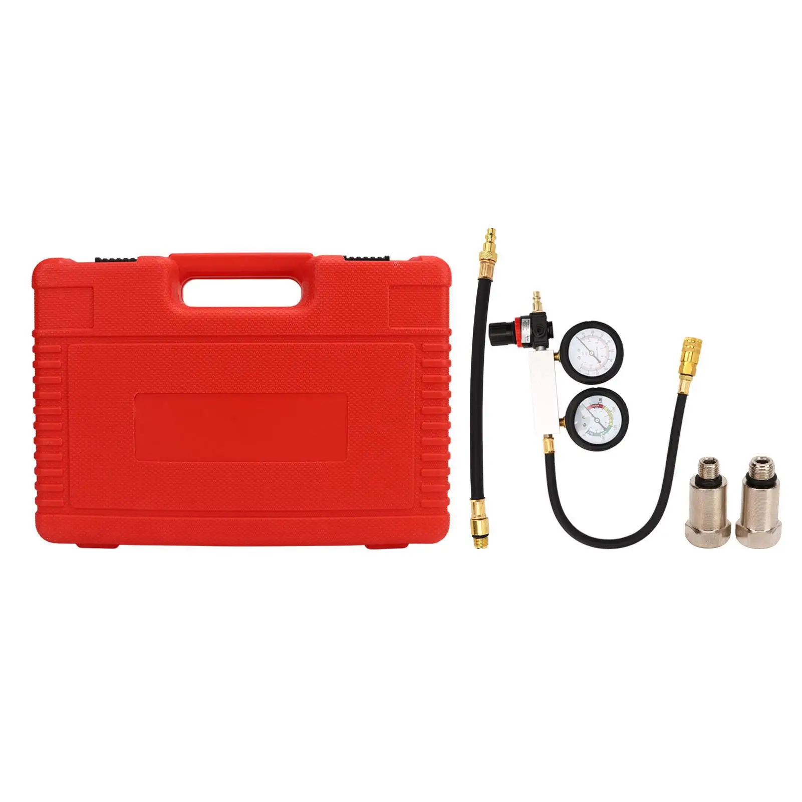 

Cylinder Down Tester Kit Dual Gauge Cylinder Leakage Detector for gasoline Engine with 14 12 10mm Spark Plugs