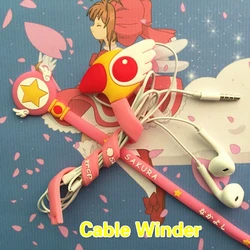 2Style 20cm Cartoon Anime Card Captor Sakura Headphone Winder Action Figure Printed Birds Head Star Scepter Wand Protection Rope