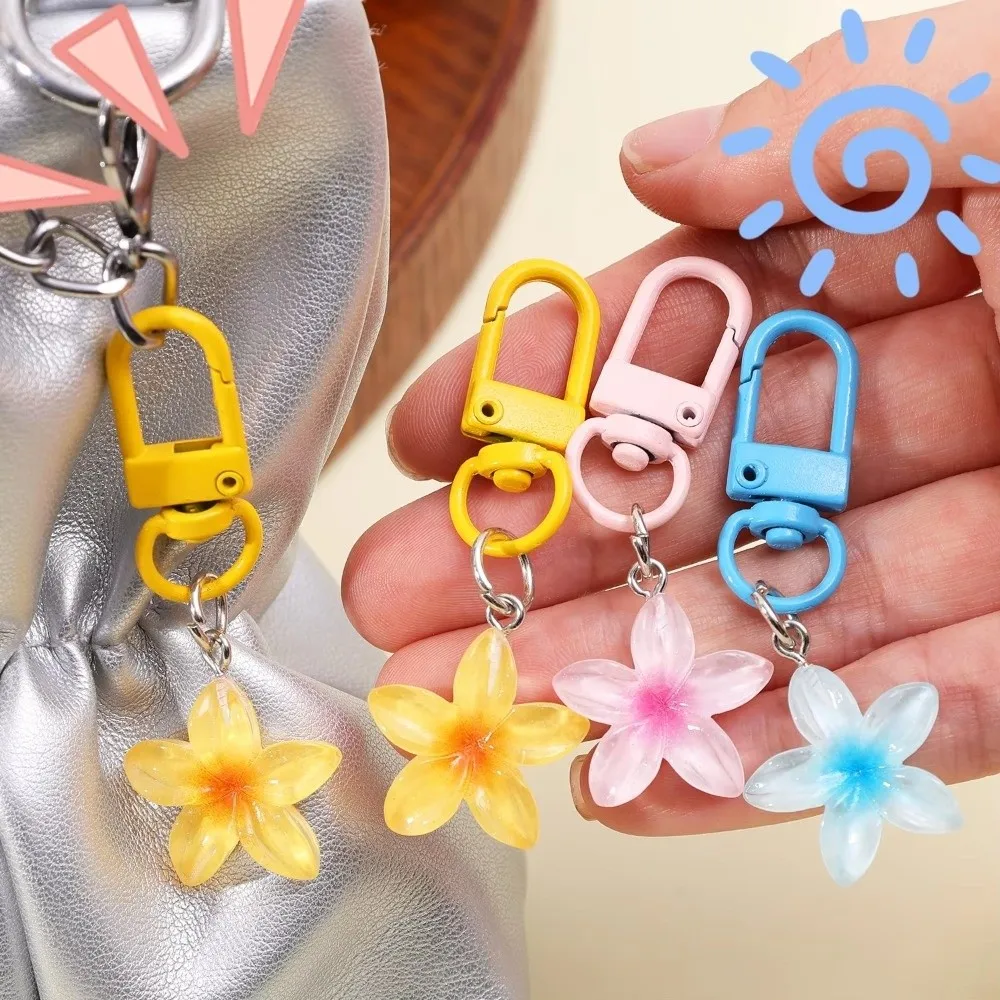 

1/5Pcs Cute Sweet Colorful Flower Keychain Hanging Jewelry Resin Car Key Ring Pendant Rope Decoration Mini Keychain Girls