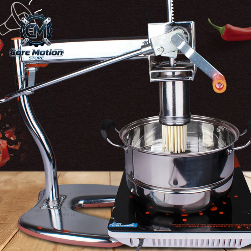 Household Manual Stainless Steel Noodle Pressing Machine Portable Two-axis Noodle Making Machine 10 Kinds of Pasta Making