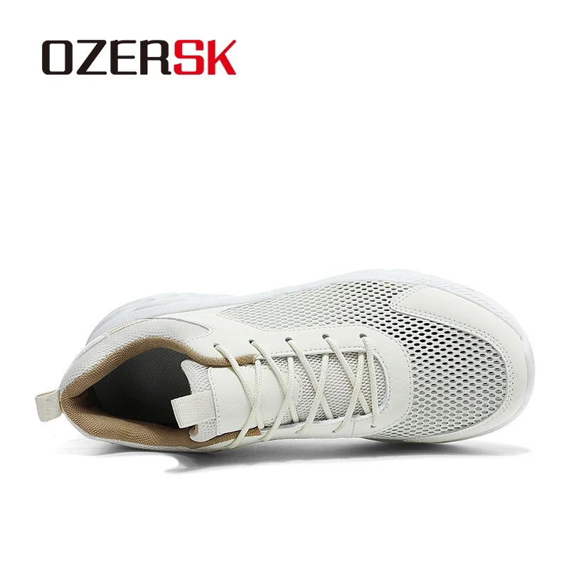 OZERSK Summer Sneakers Men Shoes Breathable Mesh Lightweight Walking Casual Shoes Lace-Up Driving Men's Loafers Zapatos Casuales