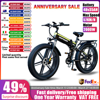 DEEPOWER H26 2000W Adults Electric Bike Bicycle 48V 25AH 26 Inch Fat Tire Folding Electric E Bikes Mountain Oil Brake Ebike