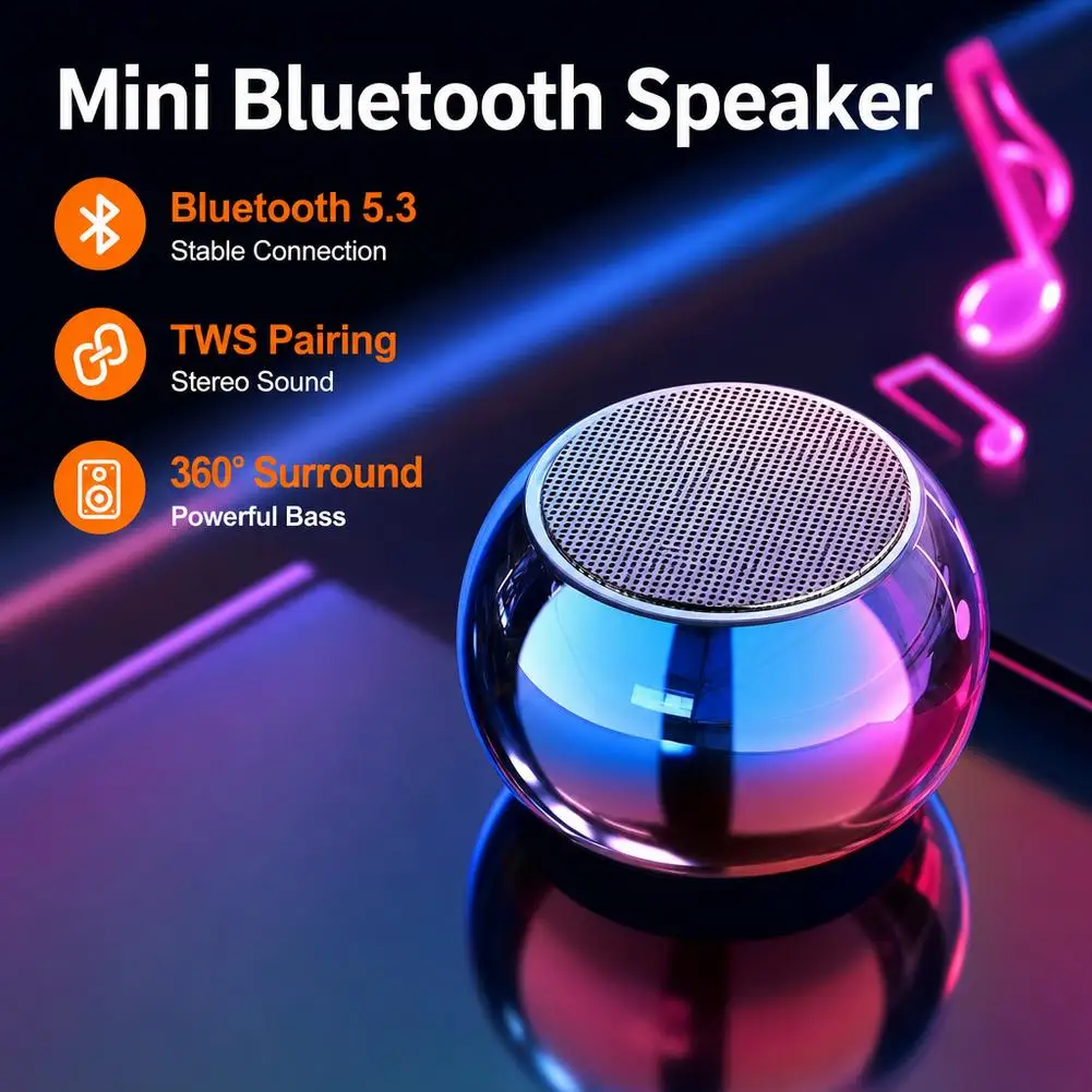 New Wireless Bluetooth Speaker Sound Box Audience Metal Stereo Surround Subwoofer Small Mini Portable Bluetooth Speakers