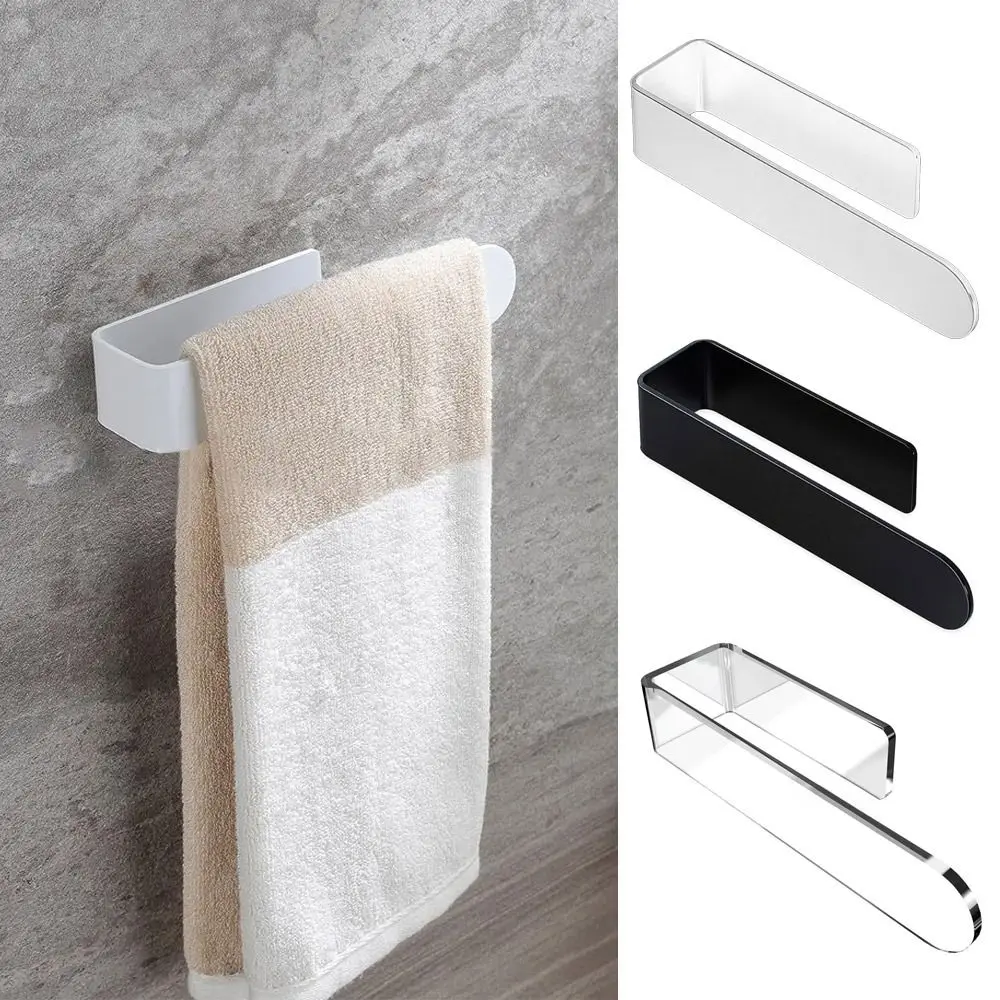Accessories Wall Mount Hand Towel Holder No Punching Durable Hand Towel Bar Self Adhesive Universal Toilet Paper Holder
