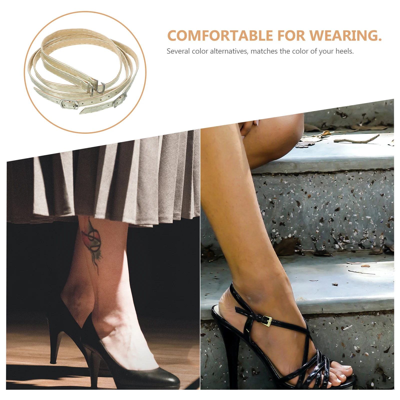 

Anti Drop Detachable High Heel Shoelaces Lightweight Replacement Straps for Ladies Shoe