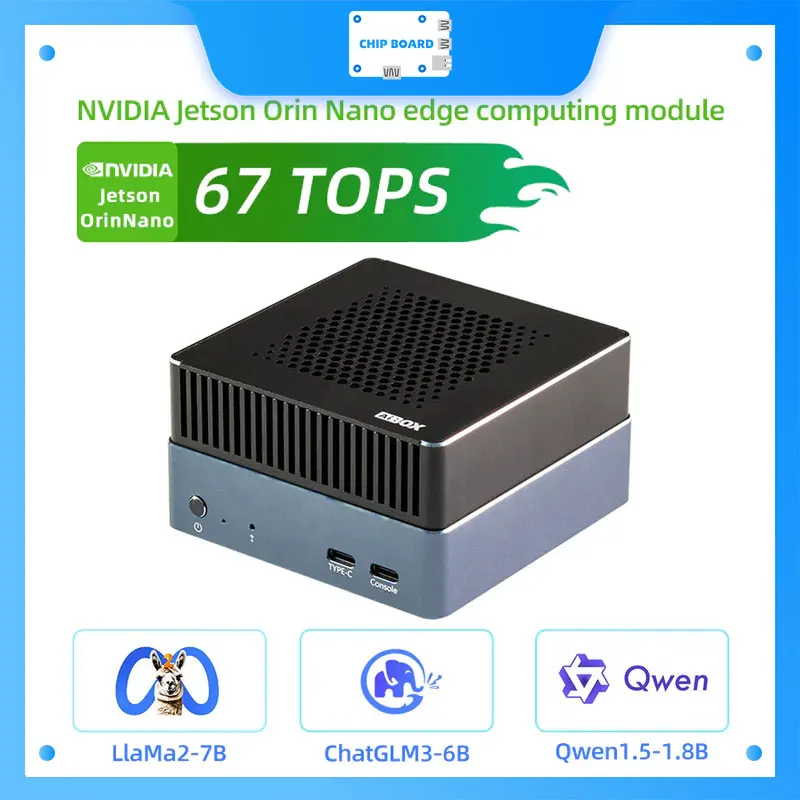 

Встроенный ПК AIBOX-OrinNano NVIDIA Jetson Nano, 67 ТОП вычислительной мощности, 16 ГБ LPDDR5, 8 ГБ LPDDR5,
