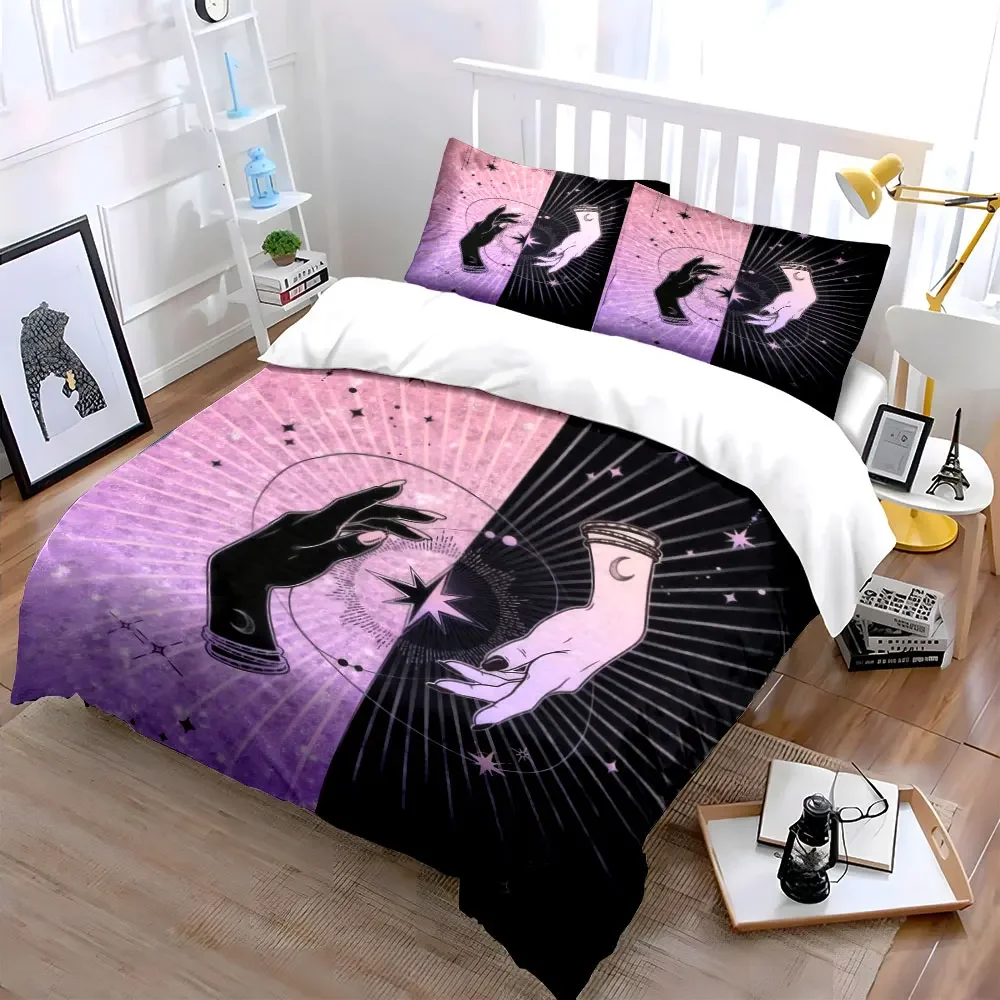 Mystic Hands Decor Set Soft Comfortable Duvet Cover Bedding Set Included 1*Duvet Cover & 2*Pillowcases, gift