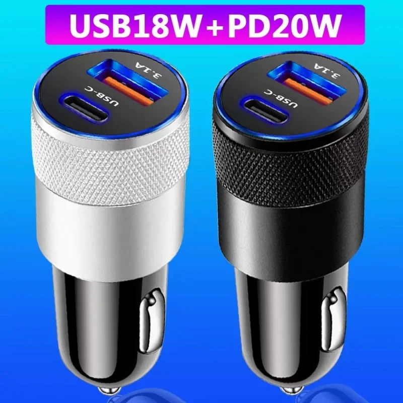 Cargador de coche USB 3.1A tipo C adaptador de teléfono de carga rápida para Xiaomi Huawei PD adaptador de cargador de teléfono enchufe encendedor de cigarrillos