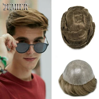 גברים טופי גוף מערכת החלפת שיער יחידה מלאה פו 0.12 מ 