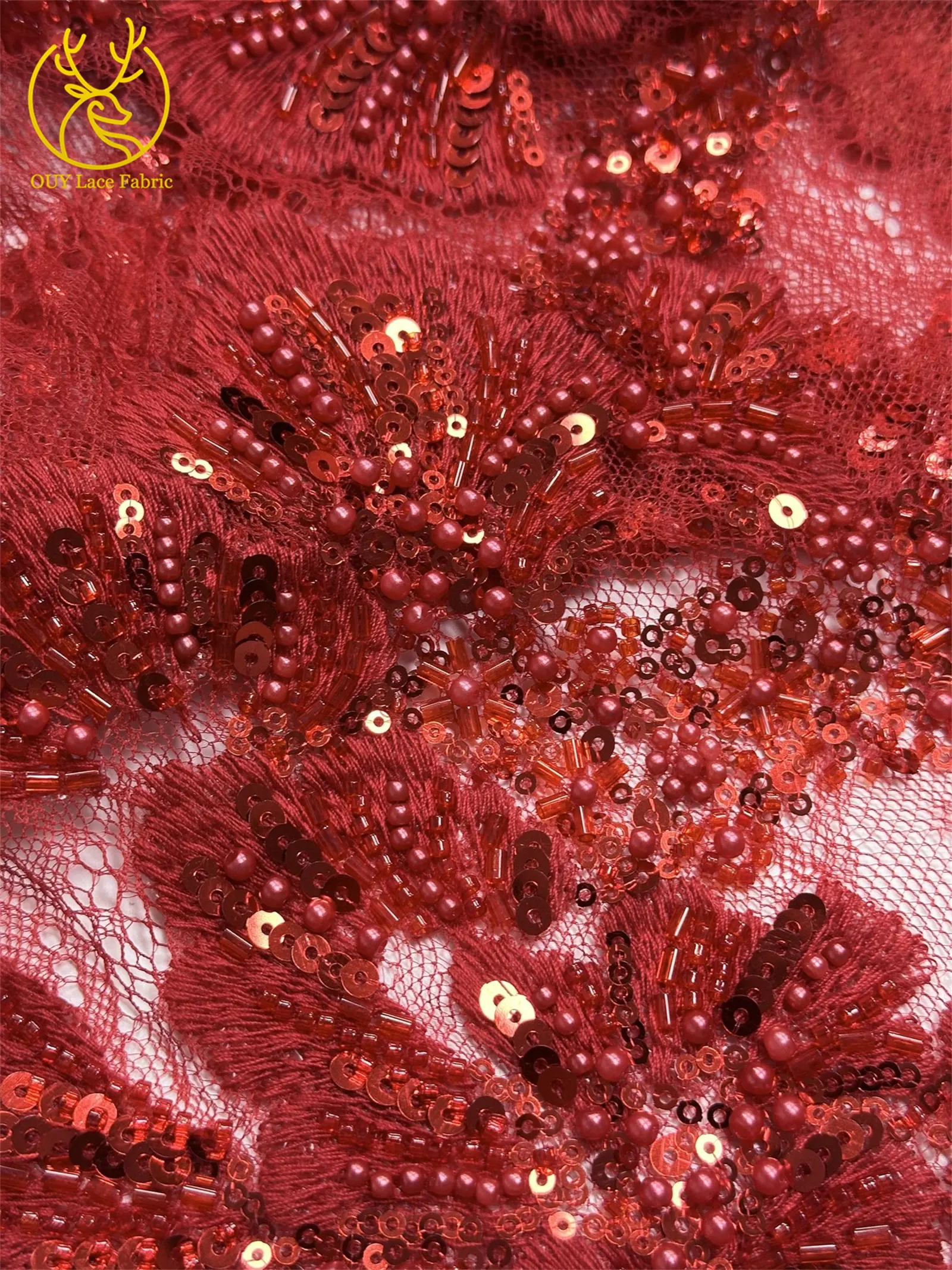 2026 Afrikanischer Bräutigam Bestickter Spitzenstoff Hochwertige Französische Pailletten-Spitze 5 Yards Marineblau Perlenbesetzter Spitzenstoff für Party-Hochzeitskleider – Detail 19