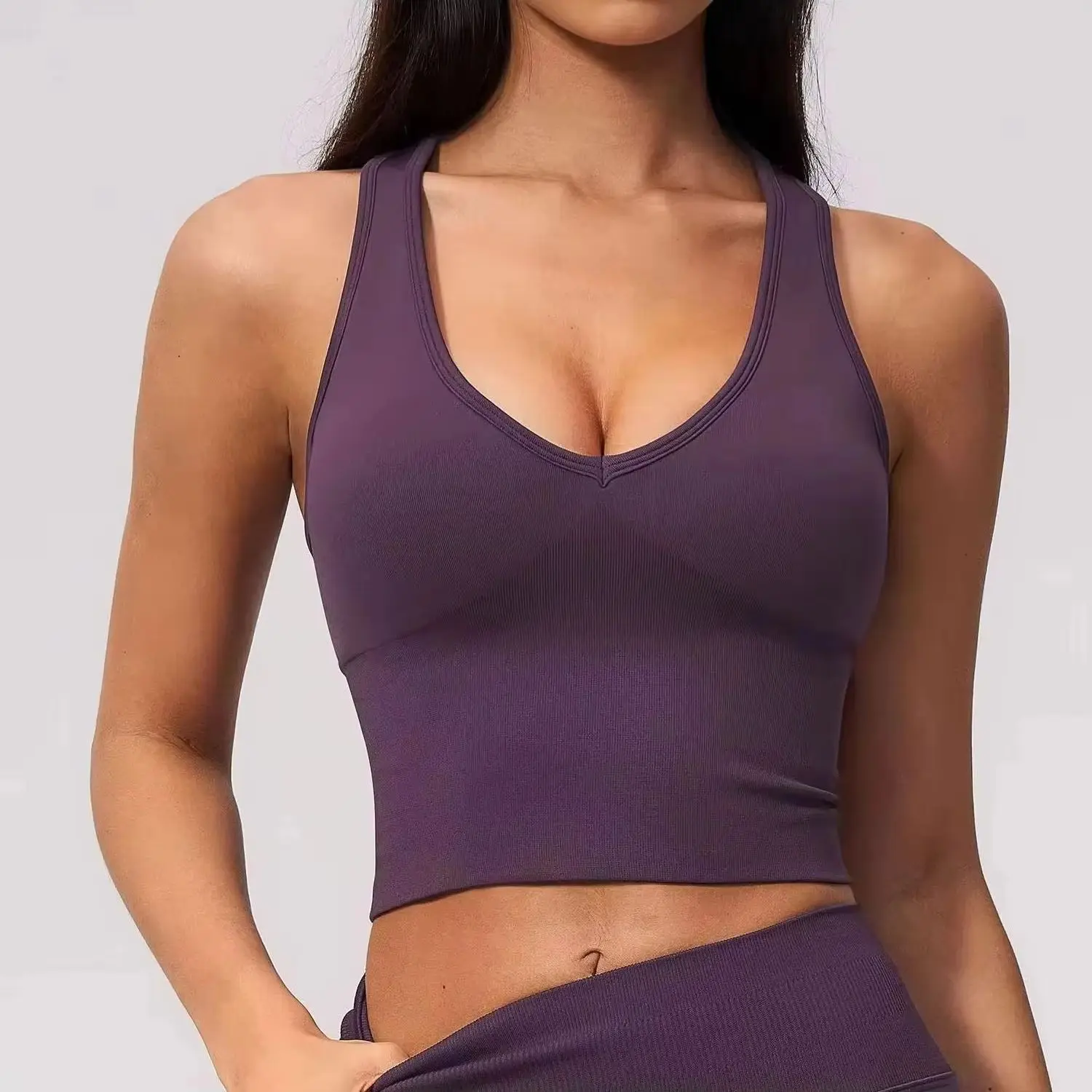 Seamless Breathable Sports Bra Anti-Sweat Fitness Top Women Yoga Bra Shockproof Crop Top Push Up Sport Underwear Gym Workout Top