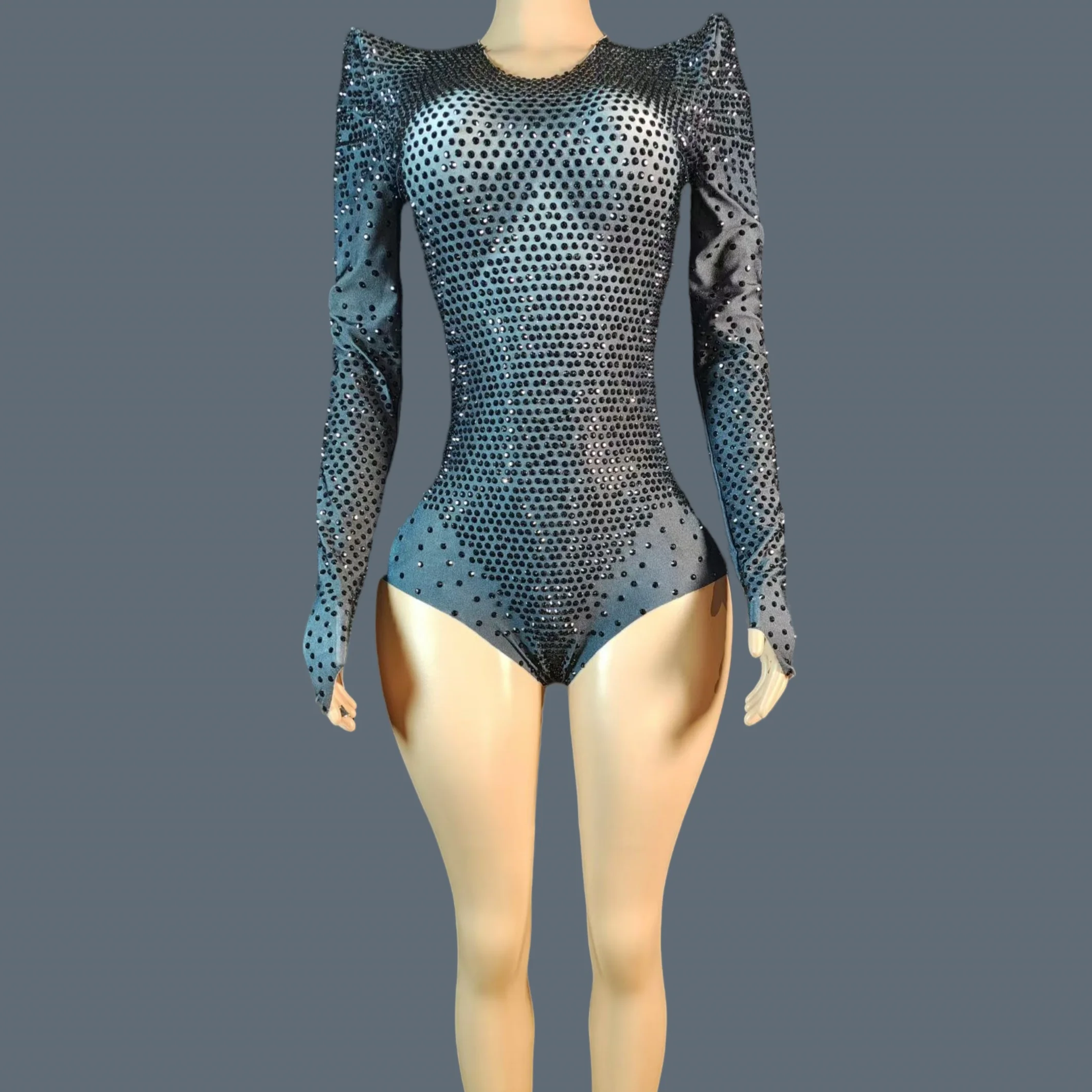 

Блестящий облегающий боди из спандекса со стразами, сексуальный женский комбинезон для танцевального шоу, клубный костюм для вечеринки, фестиваля, праздничный наряд Duyin