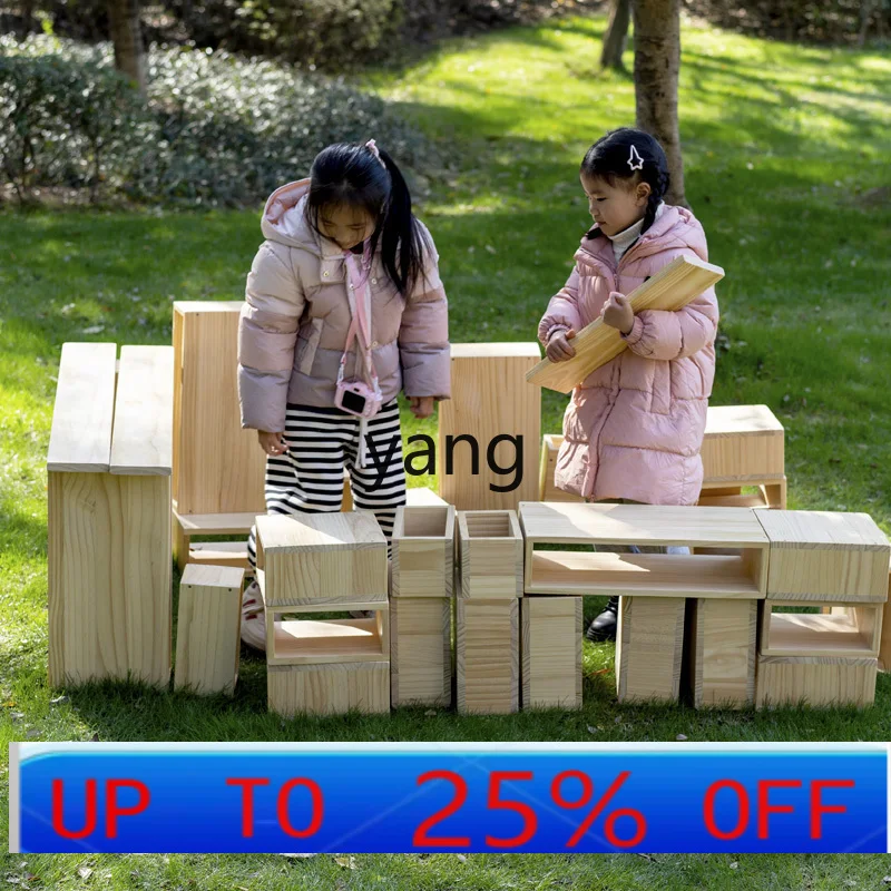 

CX Solid Wood Hollow Building Blocks Anji Game the Construction Zone Building Materials Outdoor Medium and Large Class Toys
