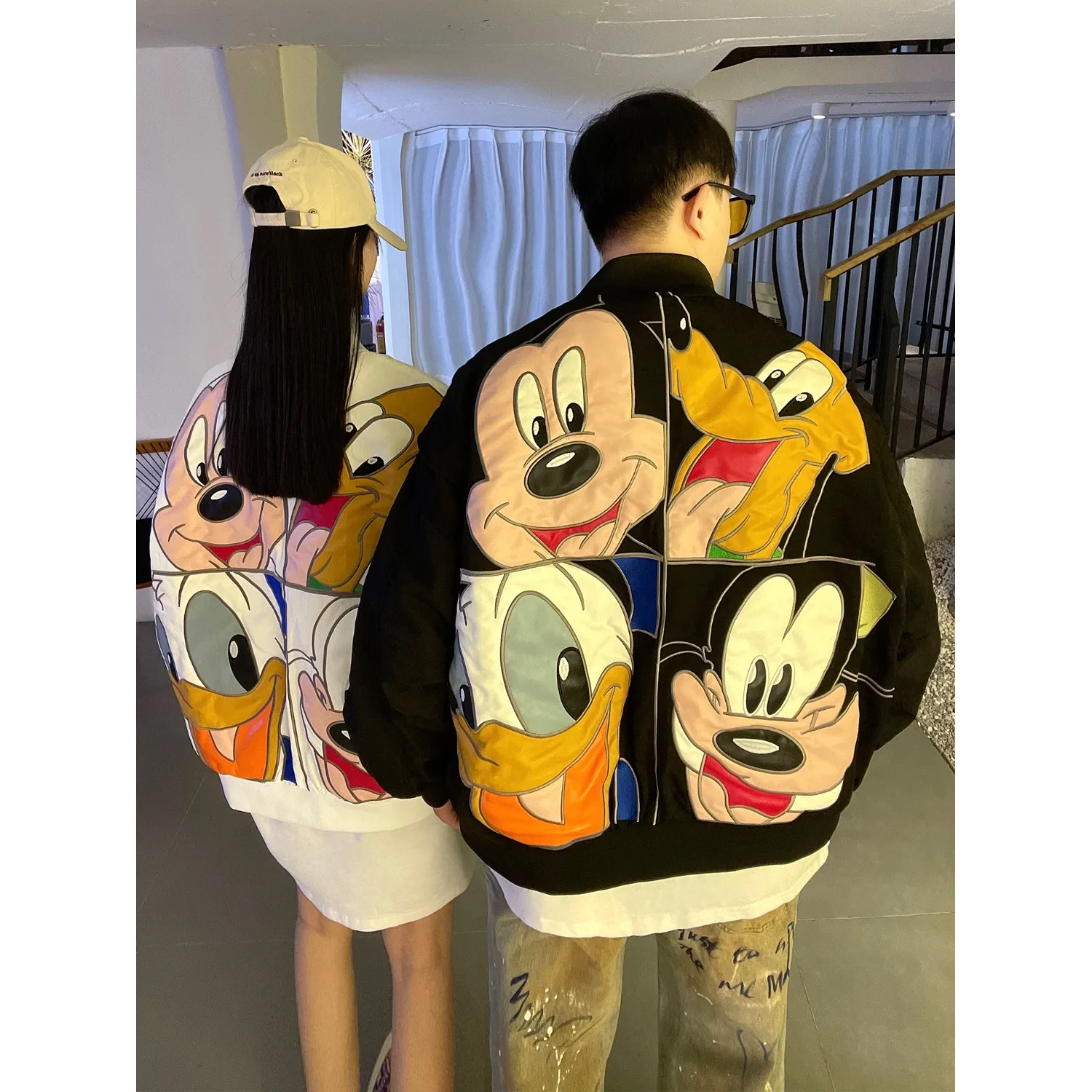 

Loose Men's Baseball Jaet Autumn Winter Thiened Cotton Padded Flight Jaet Trendy Brand Embroidered Polyester Fiber