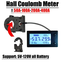 Compteur Bluetooth Hall 02:omb, 100A, 200A, 400A, Tension, Affichage de l'alimentation du courant, DC 12V, 24V, 36V, 48V, 60V, Batterie au plomb, Lifepo4 BMS