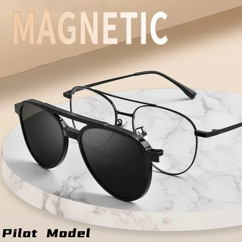 

OLLYMURS современные двойные мости с магнитным зажимом для поляризованных очков в стиле ретро, оптическая оправа для мужчин и женщин, солнцезащитные очки