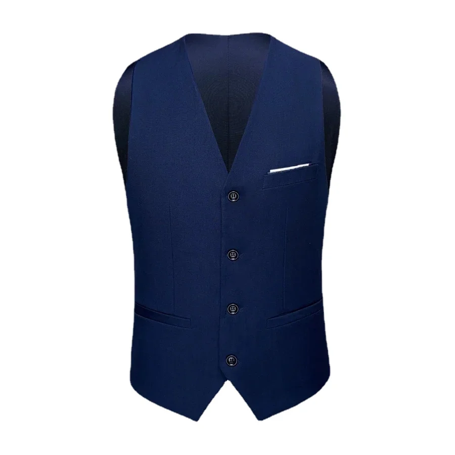 High End Brand Boutique Solid Color Casual Business Formal Office Suit Vest Male Waist Coat