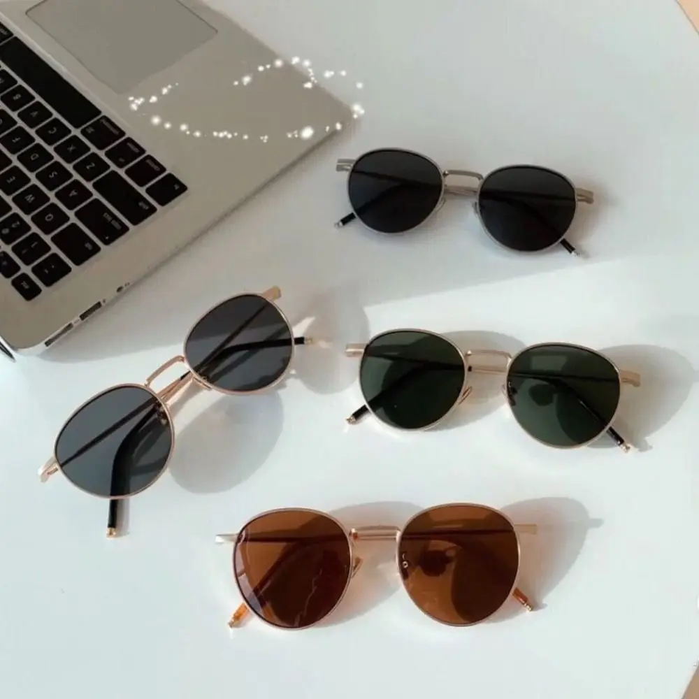 

Cool UV Protection Round Frame Sunglasses Trend Punk Ins Sunglasses Korean Style Metal Vintage Eyewear Streetwear