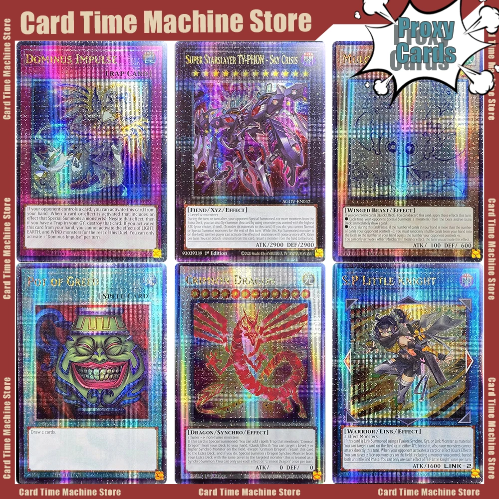 YuGiOh! Proxy-Karten QCSCR S:P Little Knight Super Starslayer TY-PHON-Sky Crisis Magicians of Bonds and Unity Pot of Greed