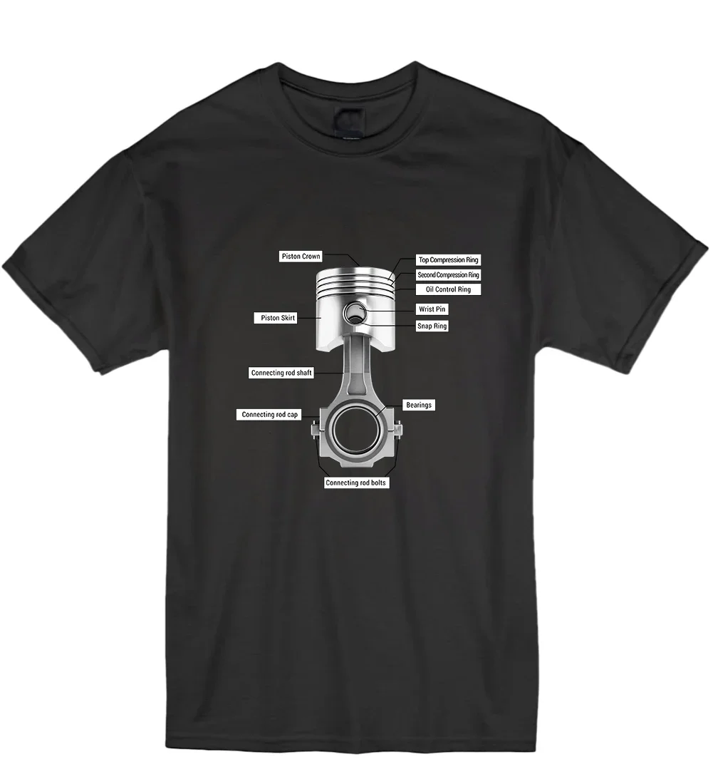 

Fashion Mechanic Car Garage Piston Anatomy T-Shirt Summer Cotton Short Sleeve O-Neck Men's T Shirt New S-3XL