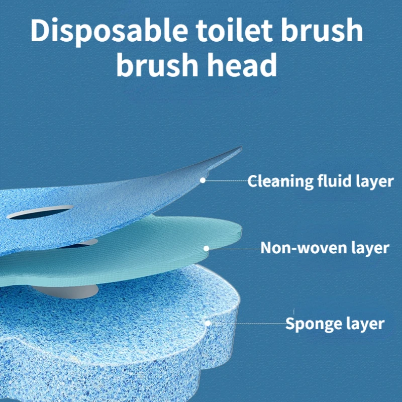 Disposable Toilet Brush Wall-Mounted Cleaning Tool for Bathroom Replacement Brush Head Wc Accessories