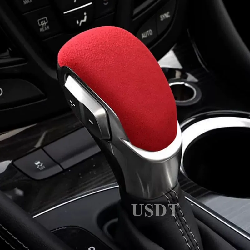 For Buick Envision Verano Encore GX 2014 - 2021 Interior Accessories Leather Car Gear Shift Knob Cover Suede Cap Protective Mat