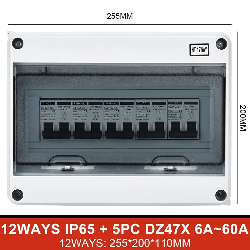 Imagem -02 - Combinação Impermeável Dc12400v Ac90-400v do Disjuntor da C.a. Mais dc da Caixa de Junção Ip65 para o Sistema Fotovoltaico e Doméstico da Bateria