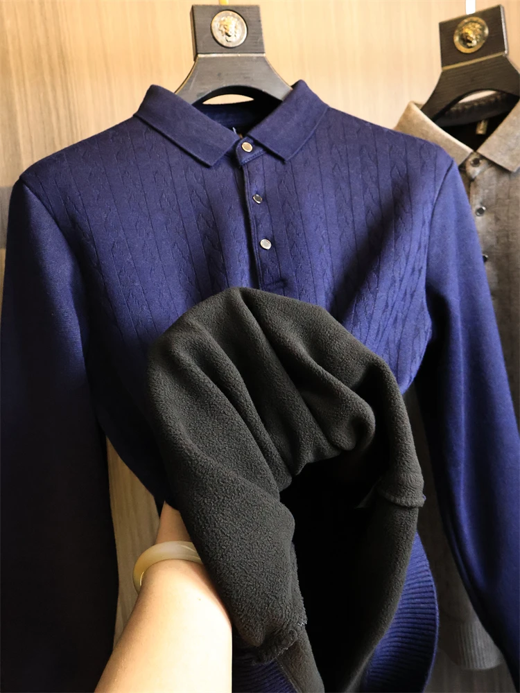 

Теплый вязаный свитер Thiened Fce, модный осенне-зимний мужской цветной вышивки, деловой повседневный длинный свитер...