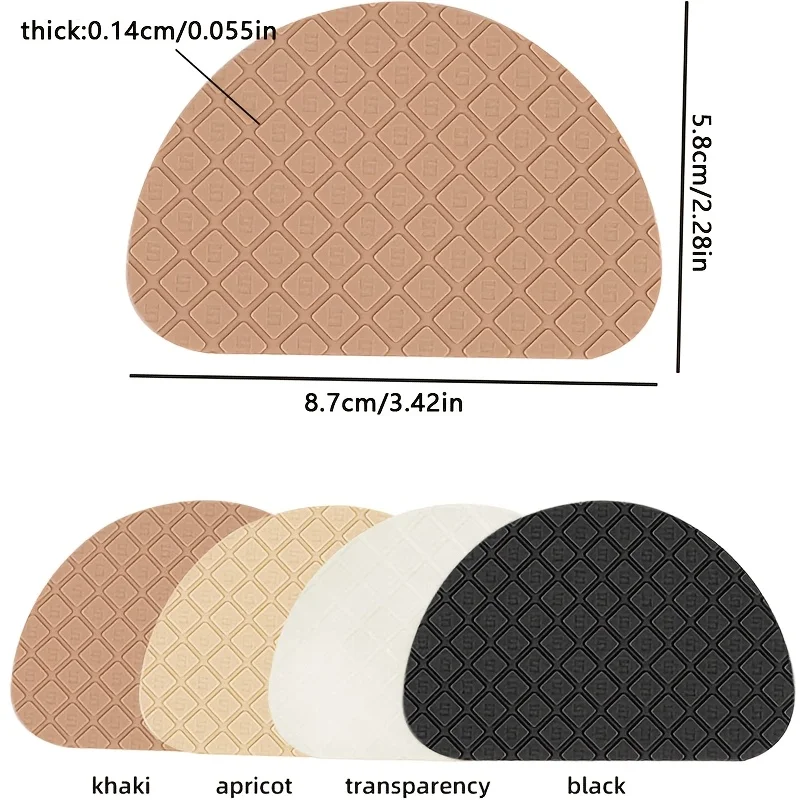 2Pcs Non-Slip Wear-Resistant Shoes Stickers Self-Adhesive Sole Protector Heels Forefoot Sticker Silicone Rubber Soles Pads