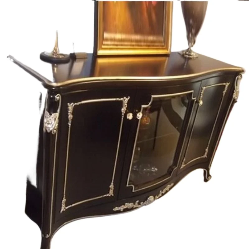 

Neoclassical furniture, solid wood carving flower piano paint, entrance porch table, postmodern dining side cabinet