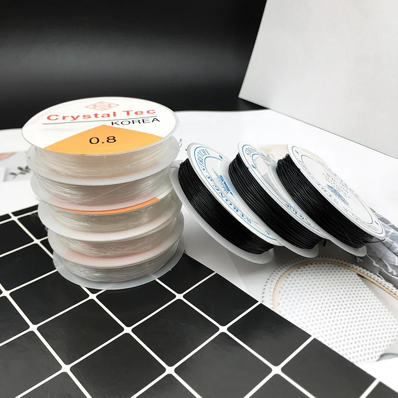 5pcs0.5/0.6/0.7/0.8/1mm Transparent Elastic Rope Round Crystal Line Rubber Cord For Jewelry Making Supplies DIY Beading Bracelet