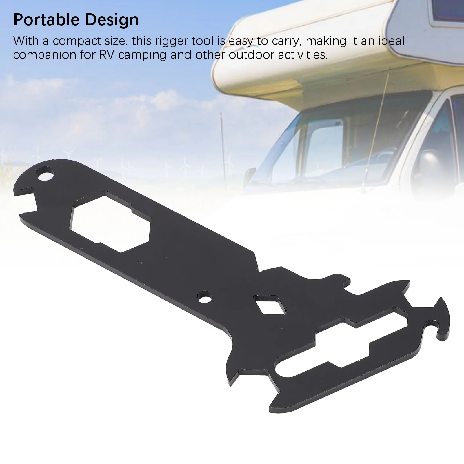 

Stagehand Tools Portable 14 in 1 Rigger Tool Black Powder Coating Multifunctional Wear Resistant for RV Cars Ships