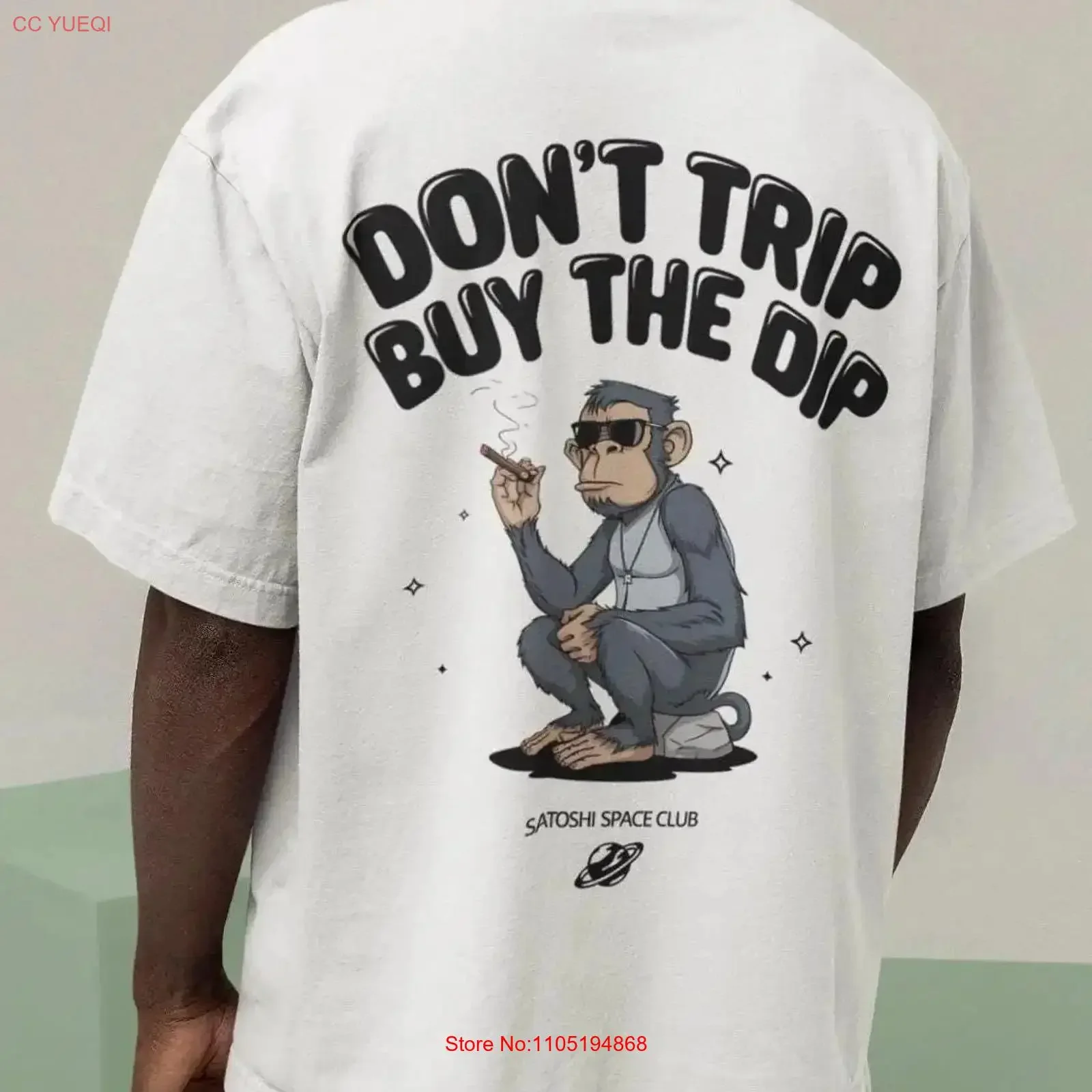 Don t Trip Buy the Dip Bitcoin Shirt Crypto Ape Design Satoshi Space Club for Enthusiasts vintage Washed Stretched Soft