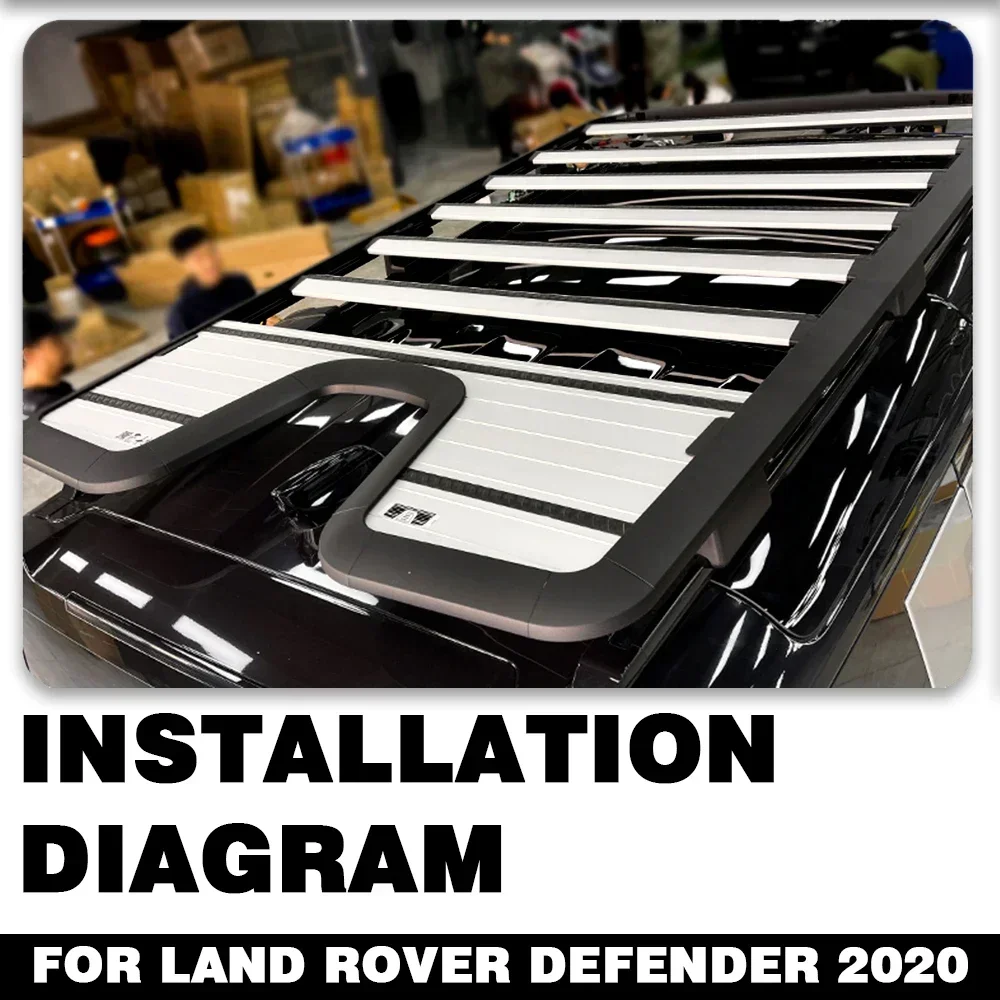 2020 랜드로버 디펜더용 오프로드 4x4 자동차 부품 스틸 크롬 루프랙 (차량용 루프 수화물 액세서리)
