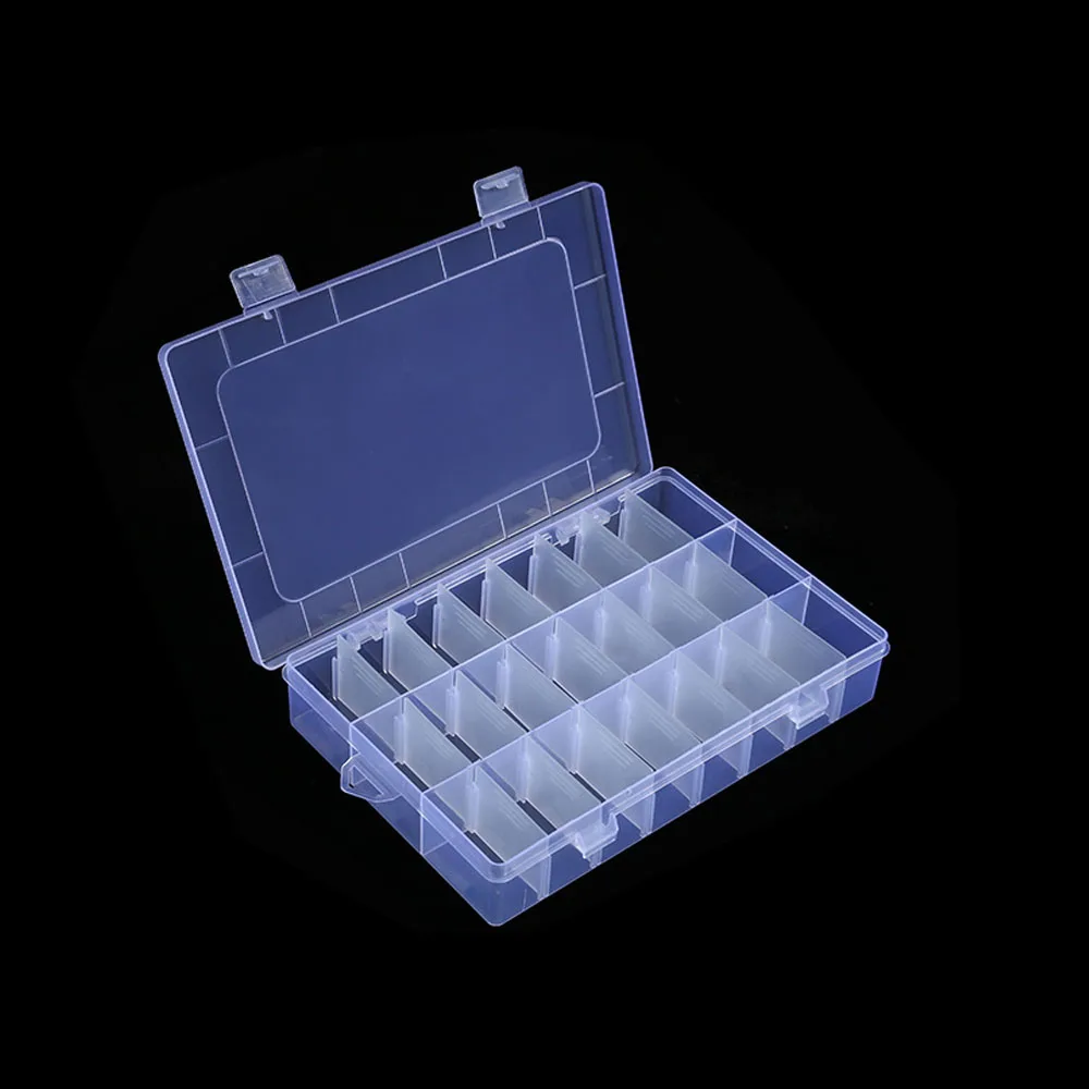 Plastic Box Case Container Transparent Plastic Storage Box Adjustable Compartment Jewelry Earring Bead Screw Holder Display Case