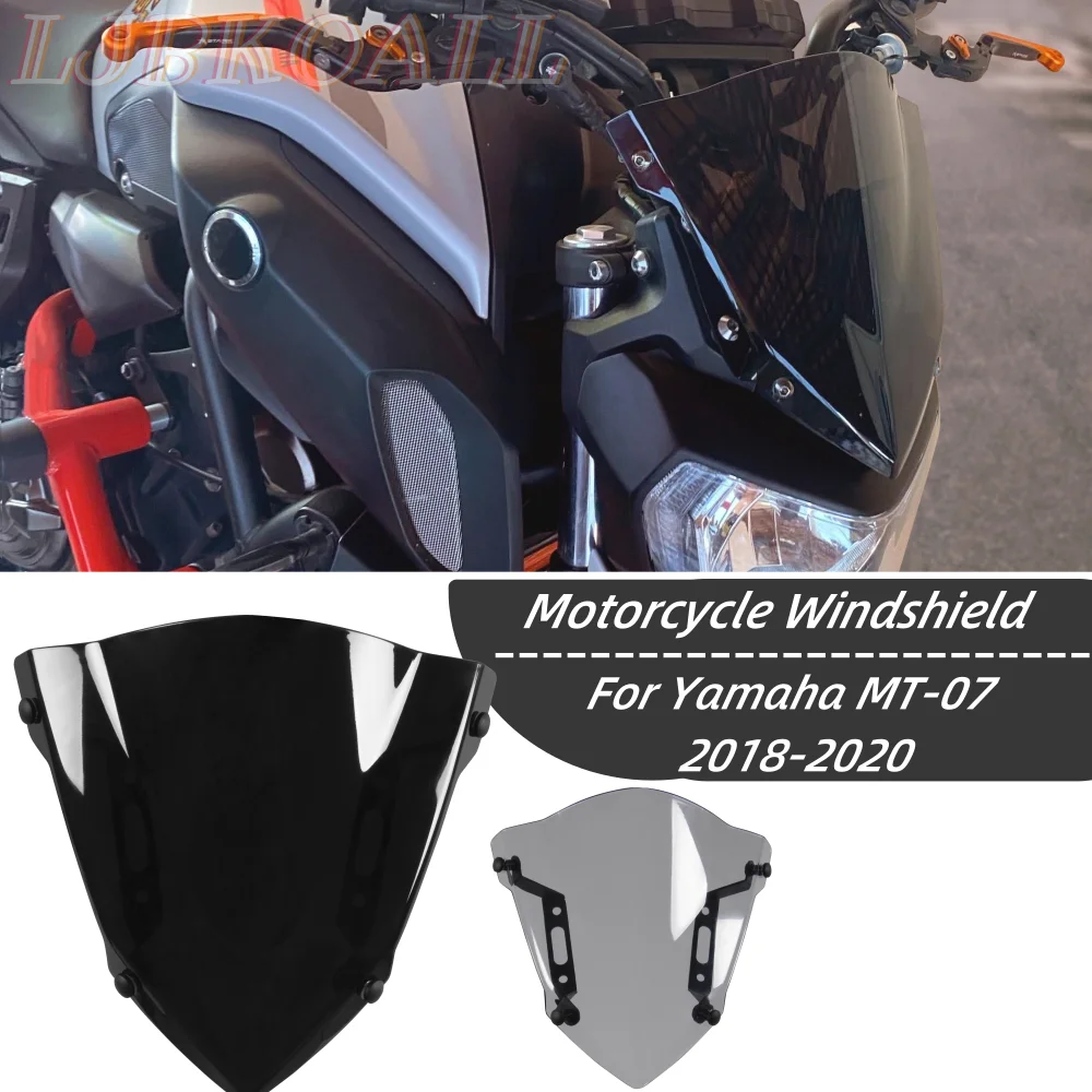 Pare-brise de moto pour Yamaha, accessoires de protection de déflecteur de pare-brise, 2019, MT07, trucs 07, 2018-2020