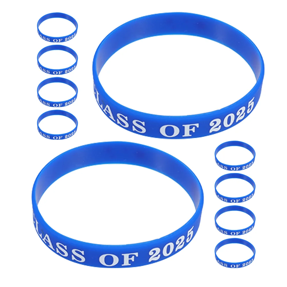 

10 Pcs Graduation Party Wristbands Basketball Bracelets for Boys Blue Stickers Awards Silicone Girl