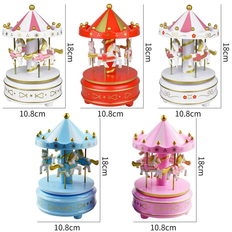 Merry-go-round Music Boxes Geometric Music Baby Room Decoration Gifts Unisex Christmas Horse Carousel Box Home Decor