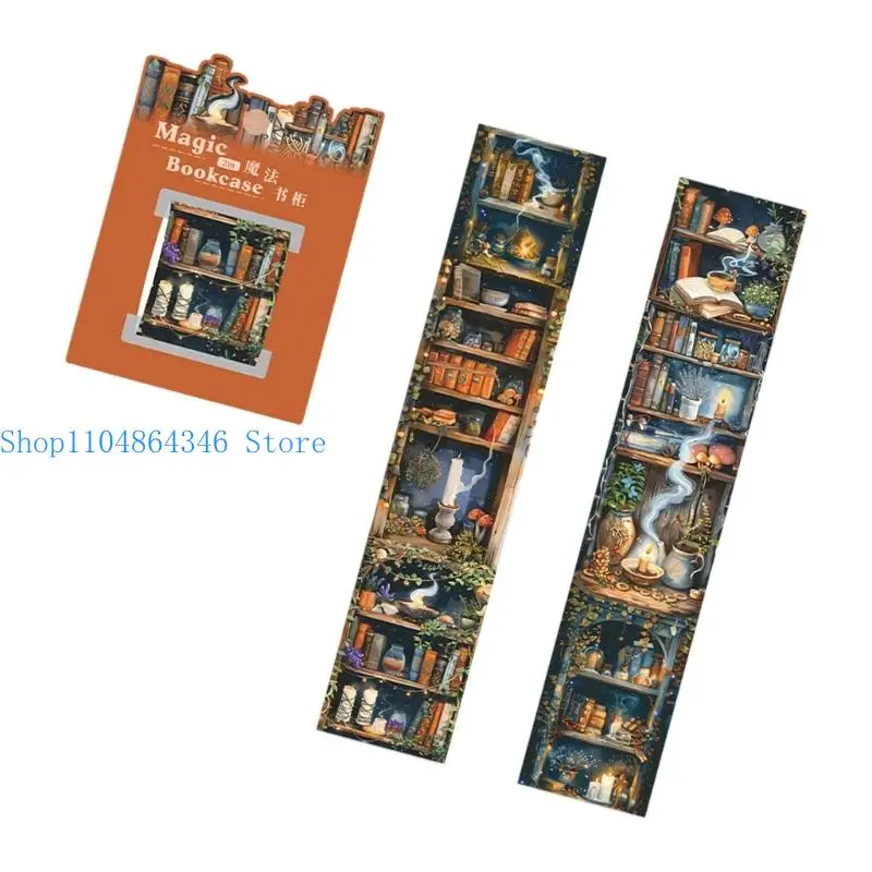 5asd 6Roll Bookshelf Theme Sticker Decorative PET Tape For Scrapbooking Notebook