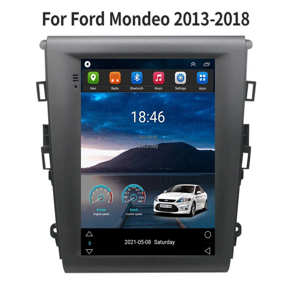 Android 14 For Ford Mondeo Fusion MK 5 2013-2018 Tesla Style 9.7 Inch Android auto Car Carplay Multimedia Player Navigation GPS