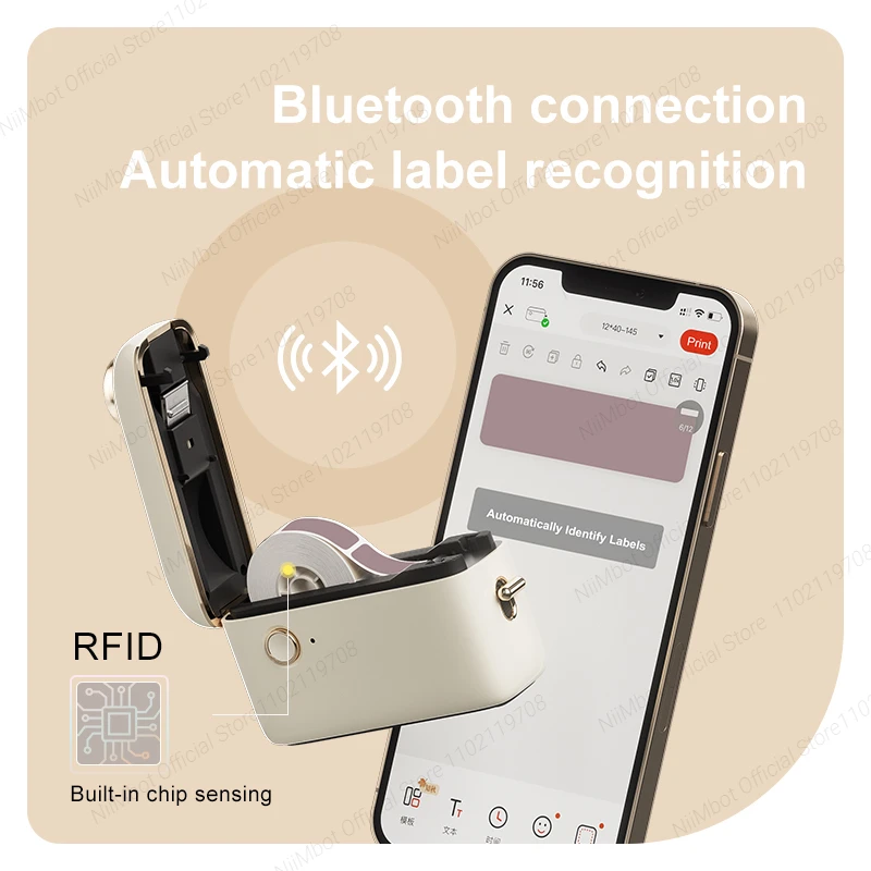 Niimbot H1S Mini Portable Thermal Printer For Stickers Adhesive Label Paper With Continuous Label Printing Machine Mobile USE