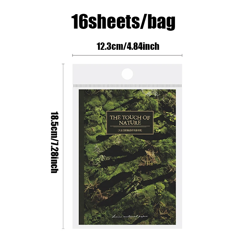 16sheets/bag Nature Touch Series Nature Material Background Paper For Handmade Office Hand Account Planning Notebook Decoration