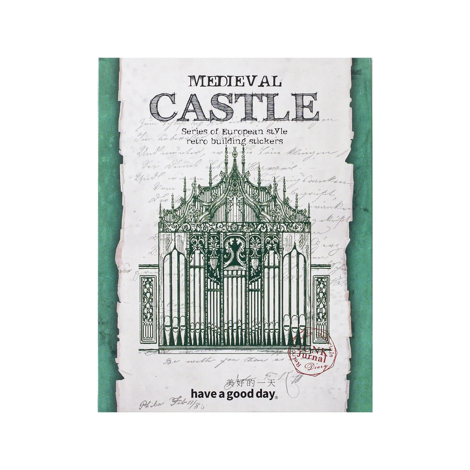 10 Pcs Medieval Castle Architecture Sticker Set Decorative Sulfuric Adhesive Vintage Stickers For Scrapbooking Journal Planner 