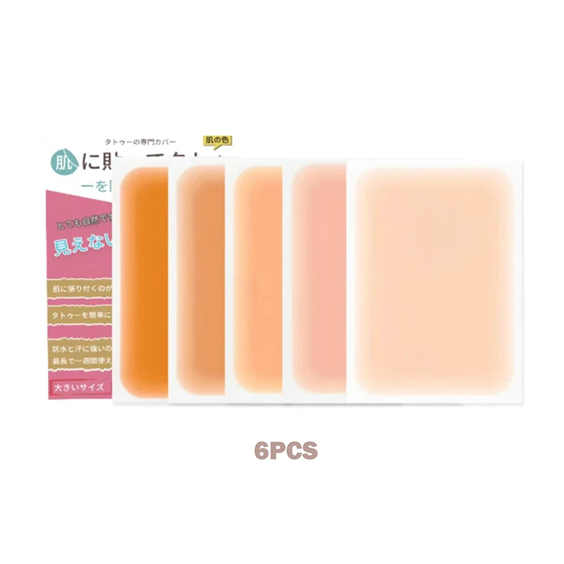 6PC Waterproof Tattoo Flaw Conceal Tape Full Cover Concealer Sticker Body Arm