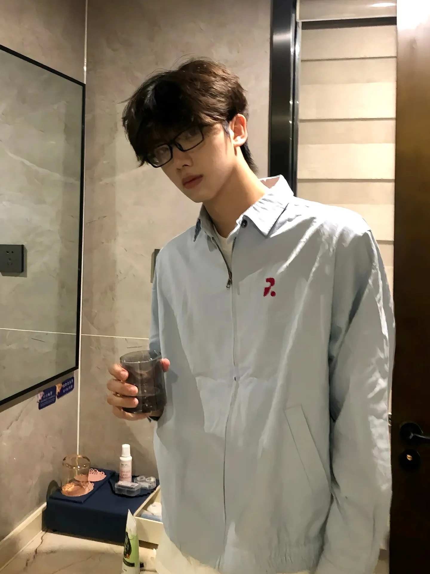 

Light Blue Men's Jaet Baseball Sle Collar Workwear ort Harington American Cleanfit Spring Autumn New Arrival Casual Sle