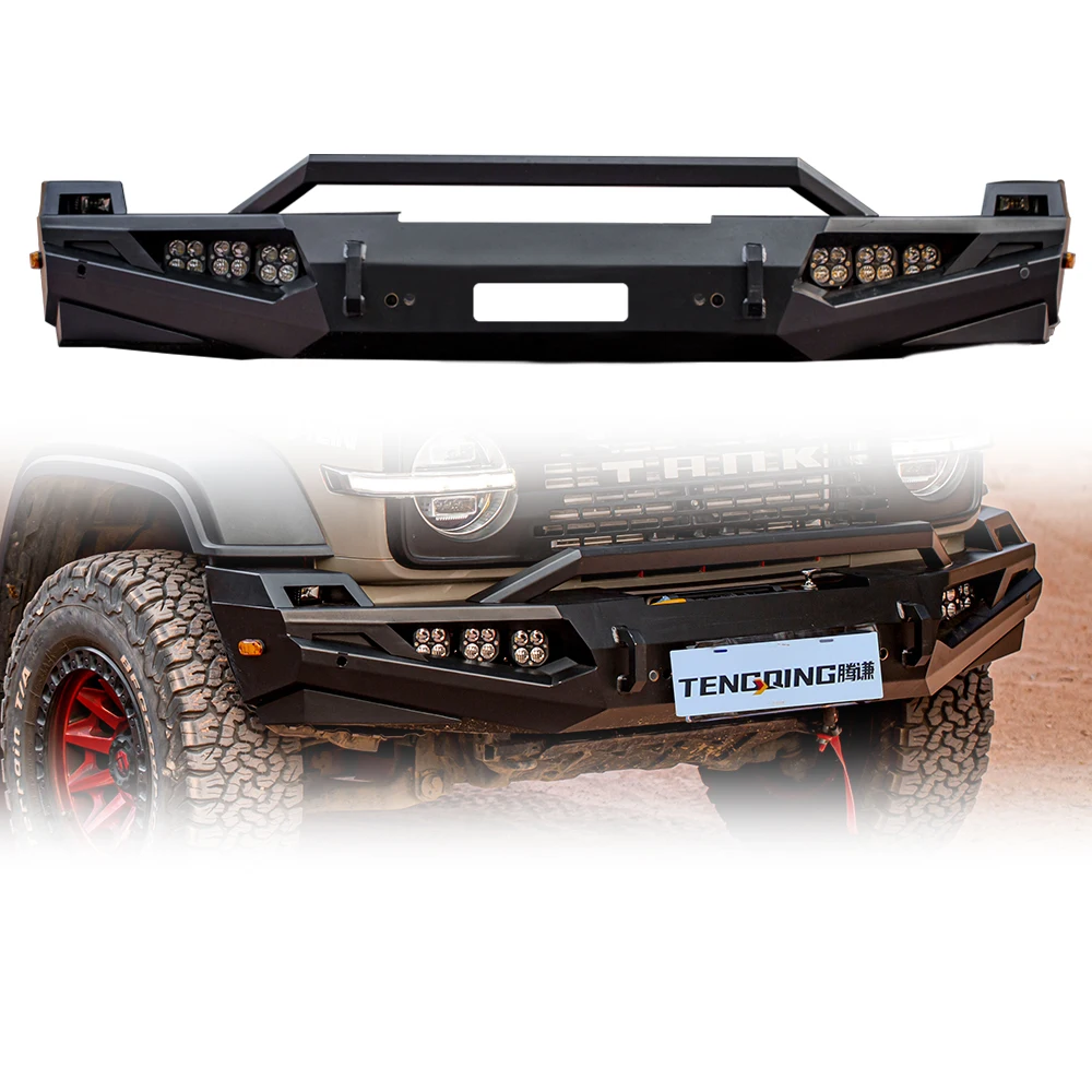

TENGQIAN Tuning 4x4 Accessories Parts Car Grille Front Bumper With LED Lights Bar Front Bumper for GWM Tank 300 SUV (20.12-)