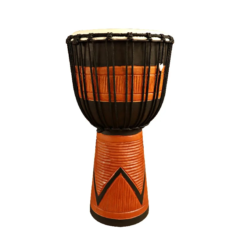 African drum, solid wood sheepskin professional percussion instrument, adult beginner tambourine 12 inch drum